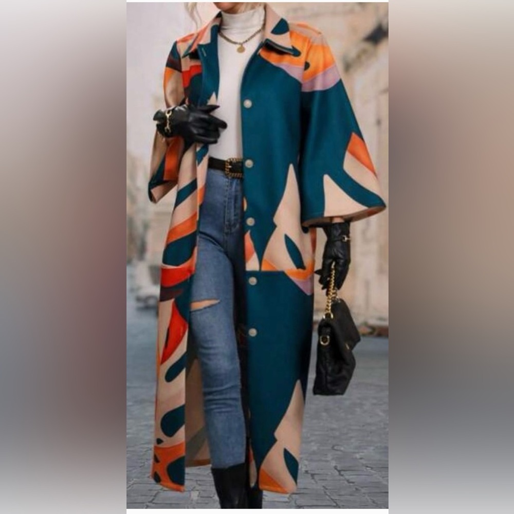 SHEIN Multicolor Abstract Jacket - NWOT never worn. Pet & smoke free home